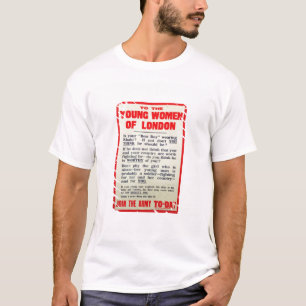 Camiseta Às jovens mulheres de Londres, poster do