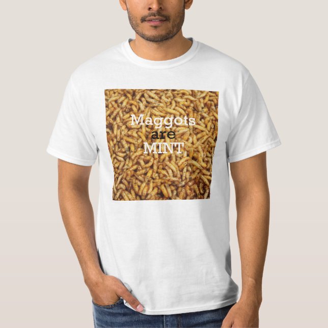 Camiseta As larvas são t-shirt da hortelã (Frente)