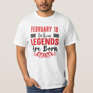 Camiseta As Legendas De Aniversário De Data Personalizada S