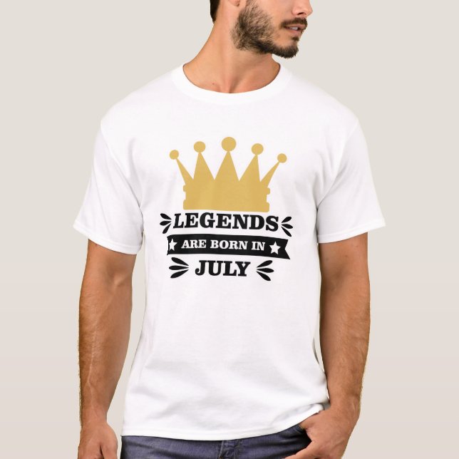 Camiseta As legendas estão a nascer em julho (Frente)