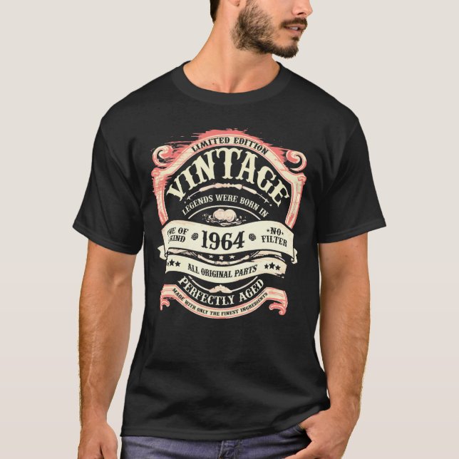 Camiseta As Legendas Foram Nasceres Em 1964 60º Aniversário (Frente)