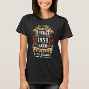 Camiseta As Legendas Foram Nasceres Em Agosto De 1958 64º A