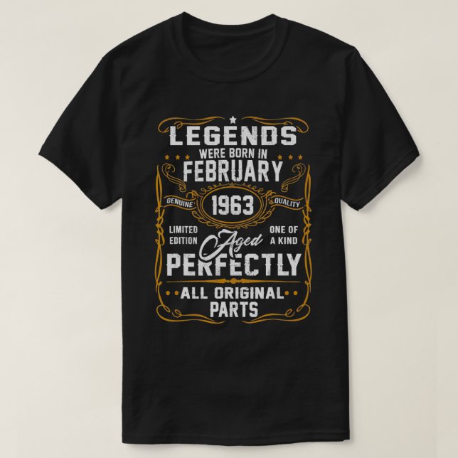 Camiseta As Legendas Foram Nasceres Em Fevereiro De 1963 58 (Frente do Design)