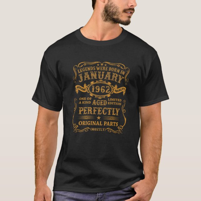 Camiseta As Legendas Foram Nasceres Em Janeiro De 1962 Nasc (Frente)
