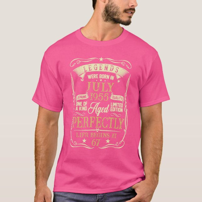 Camiseta As Legendas Foram Nasceres Em Julho De 1955 67º An (Frente)