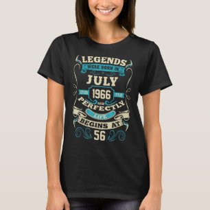 Camiseta As Legendas Foram Nasceres Em Julho De 1966 56º An