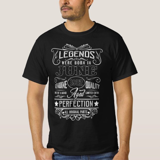 Camiseta As Legendas Foram Nasceres Em Junho De 1932 Todas  (Frente)