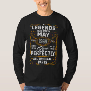 Camiseta As Legendas Foram Nasceres Em Maio De 1969 53º Ani
