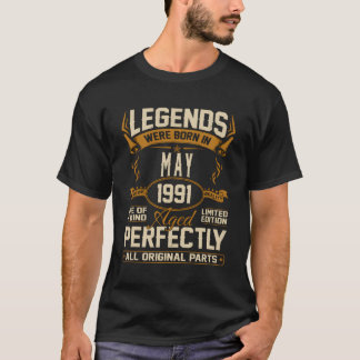 Camiseta As Legendas Foram Nasceres Em Maio De 1991