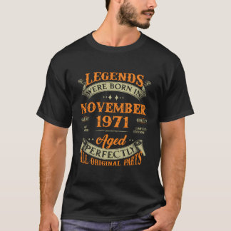 Camiseta As Legendas Foram Nasceres Em Novembro De 1971 52ª