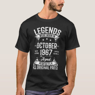 Camiseta As Legendas Foram Nasceres Em Outubro De 1967 55º 