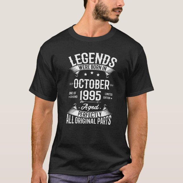 Camiseta As Legendas Foram Nasceres Em Outubro De 1995 27º  (Frente)