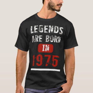 Camiseta As legendas são em 1975 aniversário nascido