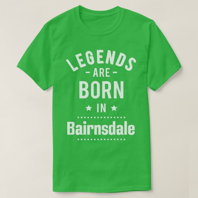 Camiseta As Legendas São Nasceres Em Bairnsdale (Frente do Design)