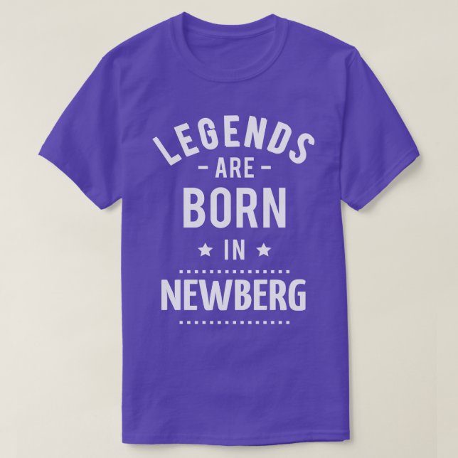 Camiseta As Legendas São Nasceres Em Newberg (Frente do Design)