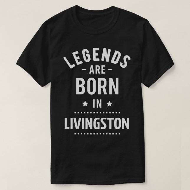 Camiseta As Legendas São Nasceres No Livingston 1 (Frente do Design)