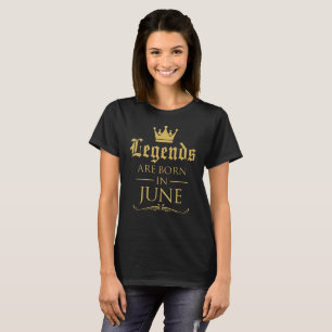 Camiseta As legendas são nascidas em junho