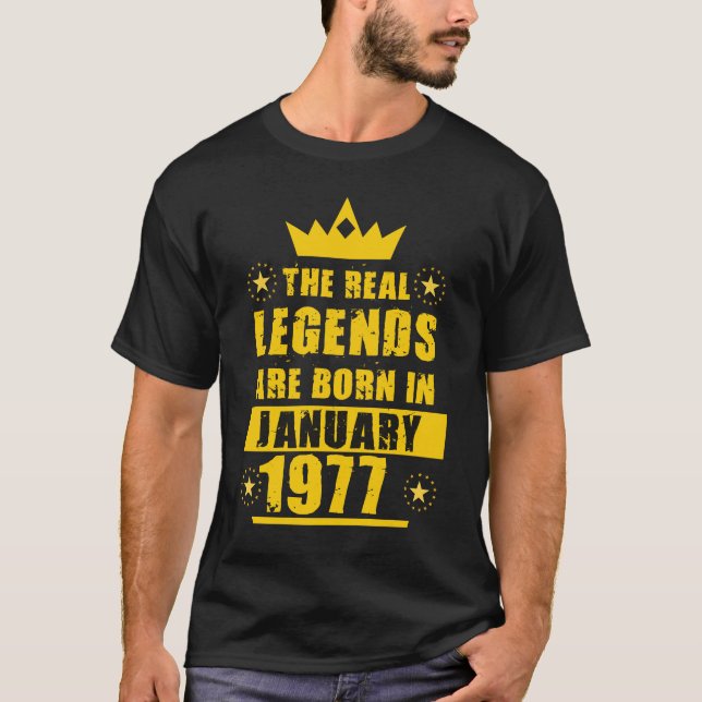 Camiseta As Legendas Verdadeiras São Nasceres Em Janeiro De (Frente)