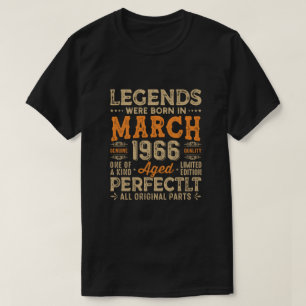 Camiseta As lendas eram Nasceres em março de 1966, camiset