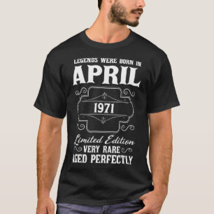 Camiseta As lendas foram nasceres em abril de 1971 50º aniv