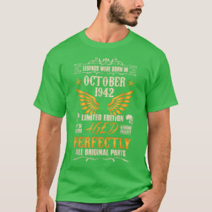 Camiseta As lendas foram Nasceres em outubro de 1942 - Rock