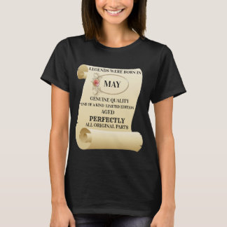 Camiseta AS LENDAS FORAM NASCERES NO T-Shirt DE MAIO