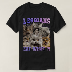 Camiseta As Lésbicas PA35 Comem O Que?! Orgulho gay de Gato