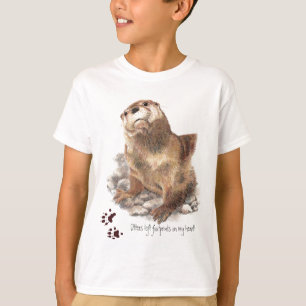 Camiseta As lontras deixaram pegadas em meu coração, anim