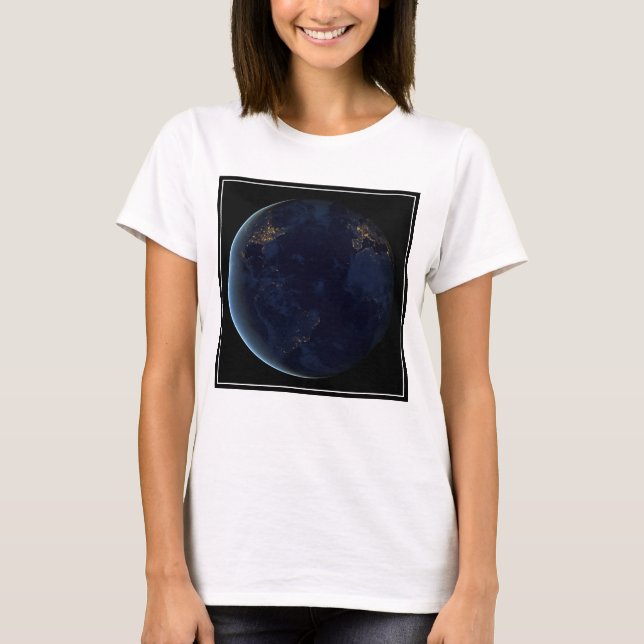 Camiseta As Luzes da Terra à Noite (Frente)