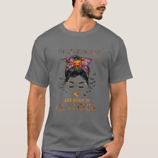Camiseta As Mães Halloqueens Estão Nasceres Em Outubro Mens
