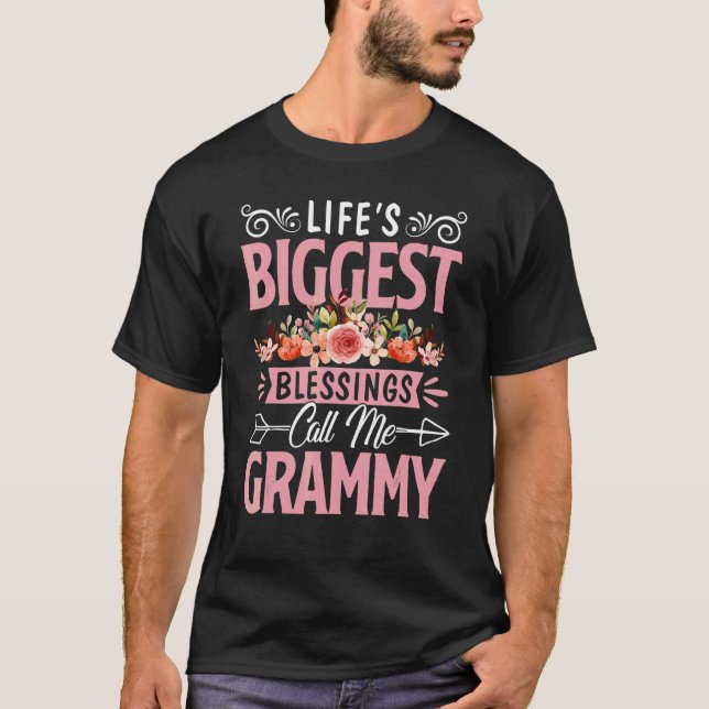 Camiseta As maiores bençãos da vida me chamam de vovó Mo (Frente)