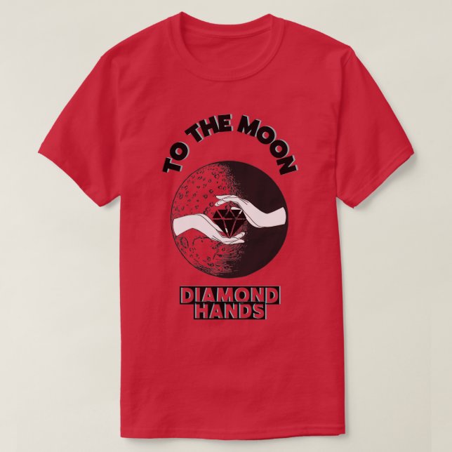 Camiseta às mãos de diamante lua 3 (Frente do Design)