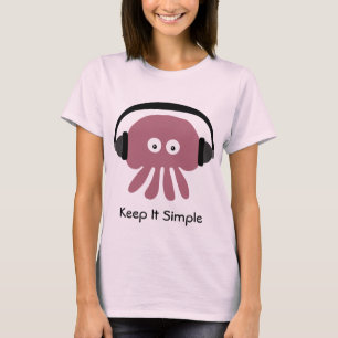 Camiseta As medusa & os fones de ouvido cor-de-rosa