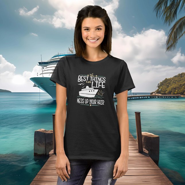 Camiseta As melhores coisas na vida desgastam seu cabelo (Criador carregado)