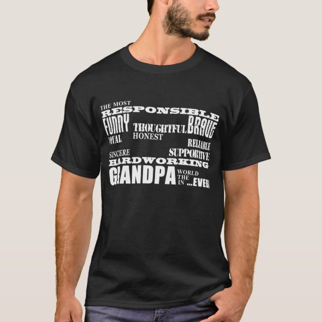 Camiseta As melhores & grandes qualidades dos avôs & dos (Frente)