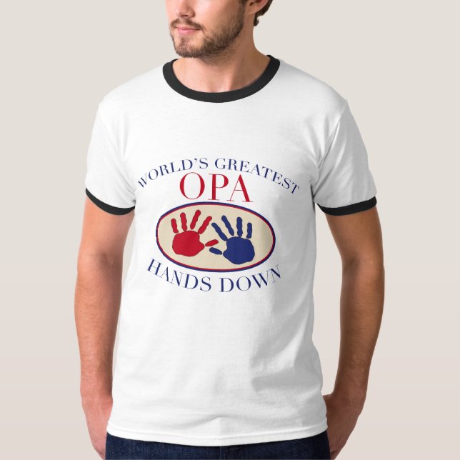 Camiseta As melhores mãos de Opa para baixo (Frente)
