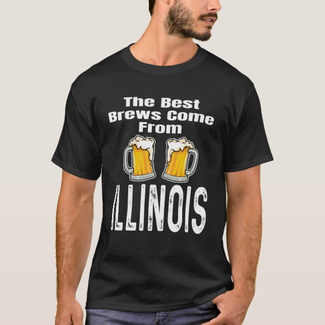 Camiseta As Melhores Vêm De Illinois Beer Drinker (Frente)
