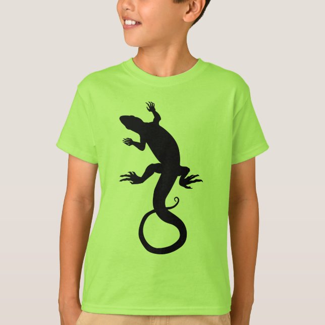 Camiseta As meninas dos meninos do t-shirt do lagarto do (Frente)