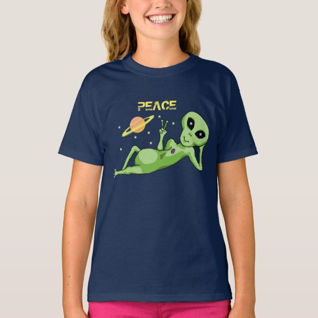Camiseta As meninas estrangeiras da paz multam o t-shirt do (Frente)
