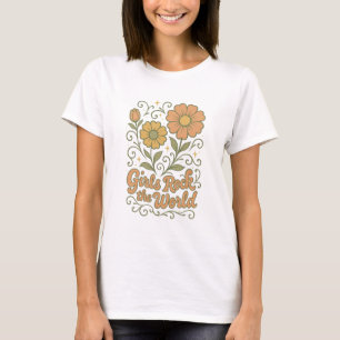Camiseta As Meninas Fazem o Mundo Mudar Citação Feminista d