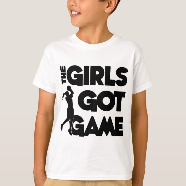 Camiseta As meninas obtiveram o jogo, preto (Frente)