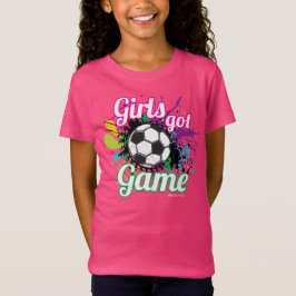 CAMISETA AS MENINAS OBTIVERAM O T-SHIRT DO FUTEBOL DO JOGO