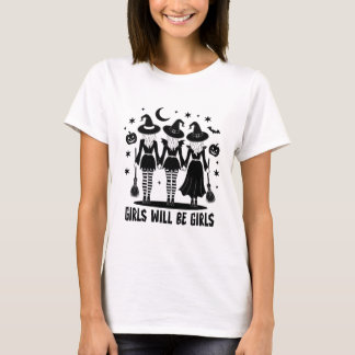Camiseta As Meninas Serão Bruxas do Halloween Feitiçaria As