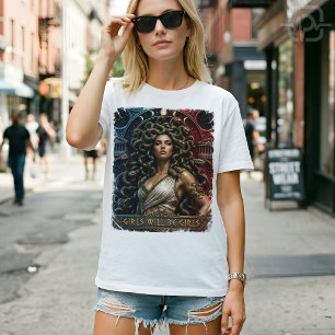 Camiseta As Meninas Serão Meninas Arte Feminista da Medusa