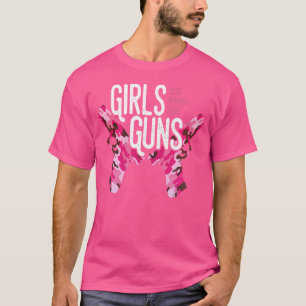 Camiseta As Meninas Só Querem Ter Armas Camuflagem Rosa Tir