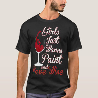 Camiseta As Meninas Só Querem Tinta E Ter Um Sip De Canvas