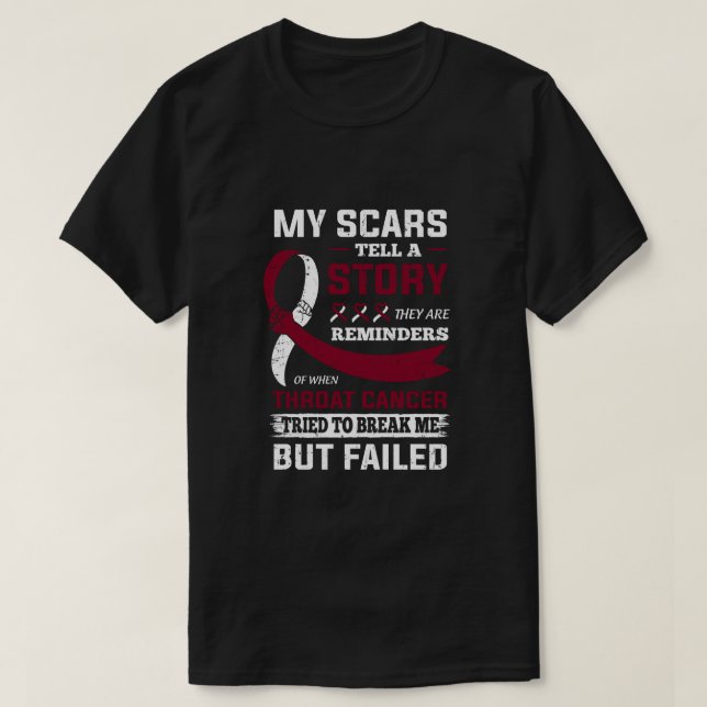 Camiseta As Minhas Cicatrizes Dizem A História Que O Cancer (Frente do Design)