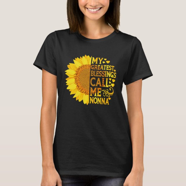 Camiseta As Minhas Maiores Bênçãos Chamam-Me Dia Não-Mãe (Frente)