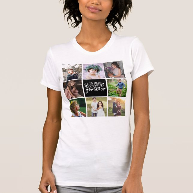 Camiseta As Minhas Maiores Bênçãos Chamam-Me Foto Da Vovó (Frente)
