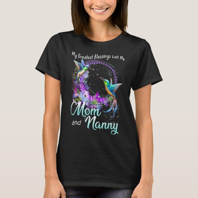 Camiseta As Minhas Maiores Bênçãos Chamam-Me Mãe E Babá Hum (Frente)